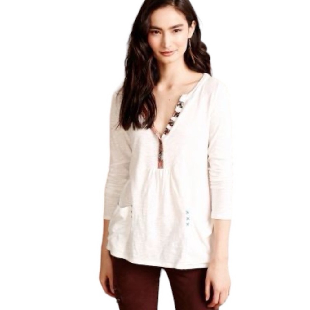LITTLE YELLOW BUTTON Calantha Pocket Henley Shirt